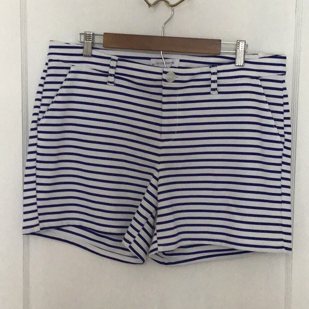 Liz Claiborne blue & white stripe shorts 14